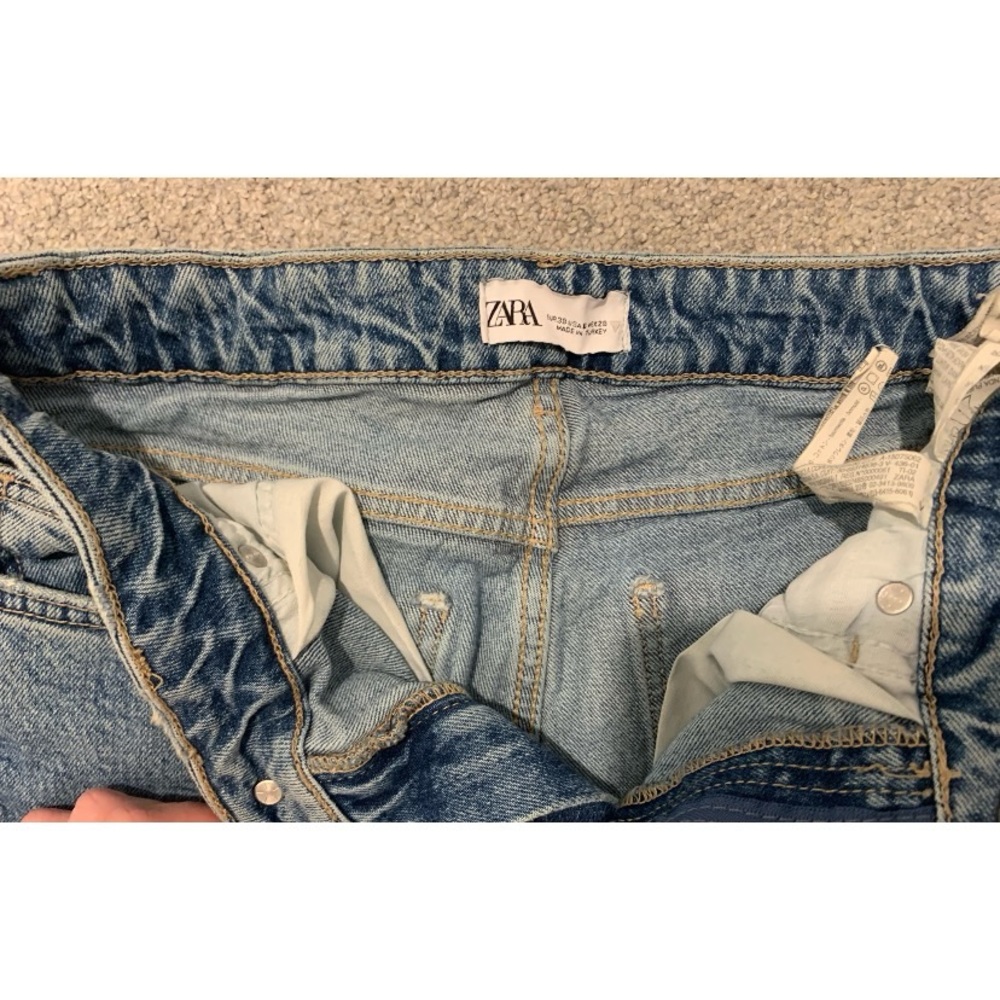 Zara Blue Straight Leg Jeans - Picture 4 of 6